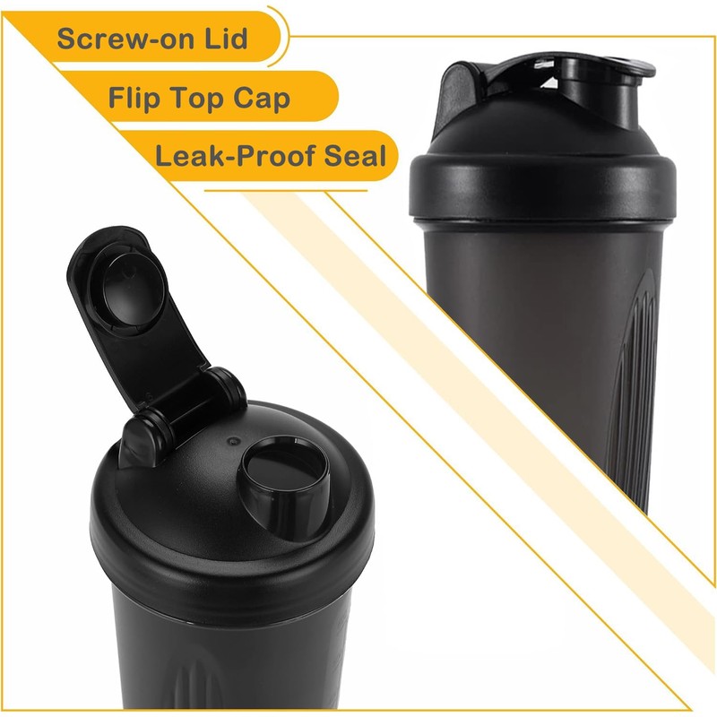 KANGSIT Protein Shaker Bottle with Stainless Steel Mixing Ball, BPA-