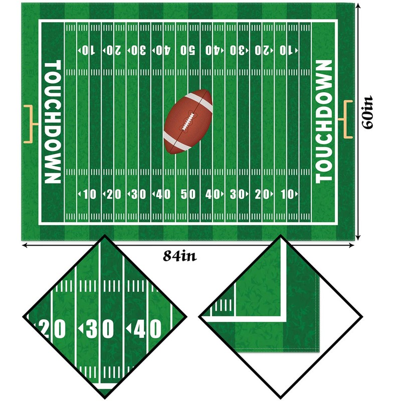Hafangry American Football Field Tablecloth Game Time Touchdown Sport Themed