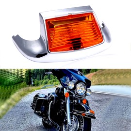 Rich Choices Motorcycle Front Amber Fender Light LED Fender Tip Lights Compatible with Harley Road King Electra Glide Ultra Classic Heritage Softail Touring FLHR FLSTC FLHTC FLHTCU