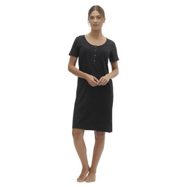 MAMALICIOUS Women's Mlmira Solid JRS Nightgown 2f A E. Noos, Black, L