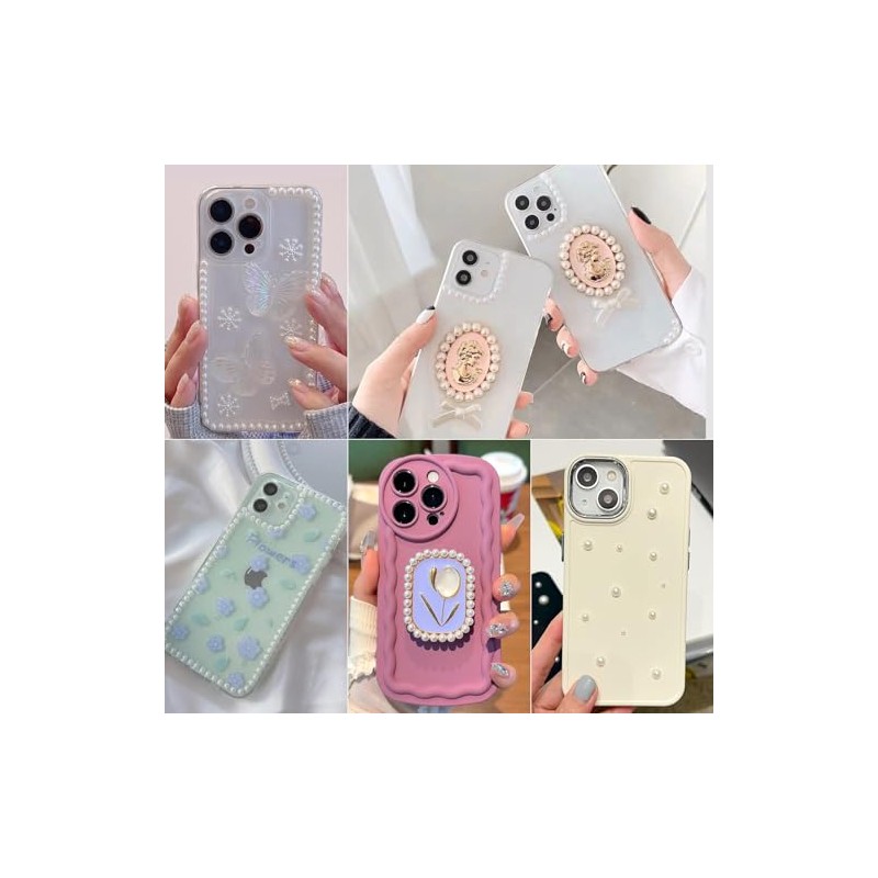 Naler 1830 Piezas Perlas de Espalda Plana para Manualidades DIY