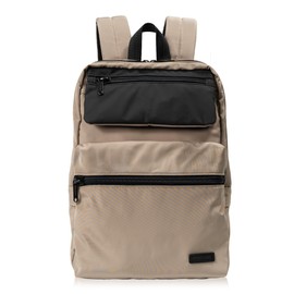 Mustache BNB-4442 Men's Women's A4 Storage Backpack, Matte Polyester, beige