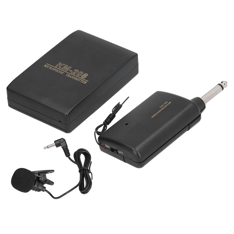 KM 208 Wireless FM Transmitter Receiver Bluetooth Lapel Clip On