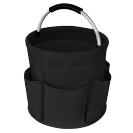 Hanging Portable Toiletry Bag, Cleaning Supplies Organiser Basket, Foldable Tool Basket Bag with Handle and 6 Compartments, High Capacity Storage Box for Beach, Camp, Travel (28 * 28 CM)