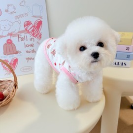 Lace Trim Anti-Shedding Dog & Cat Shirts - Lightweight Breathable Summer Vest for Small Pets (Teddy, Bichon, Chihuahua) Spring/Summer Sleeveless Apparel Puppy Kitten (Pink, Medium)