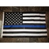 DEC 3X5 Embroidered Sewn USA Police Thin Blue Line 600D
