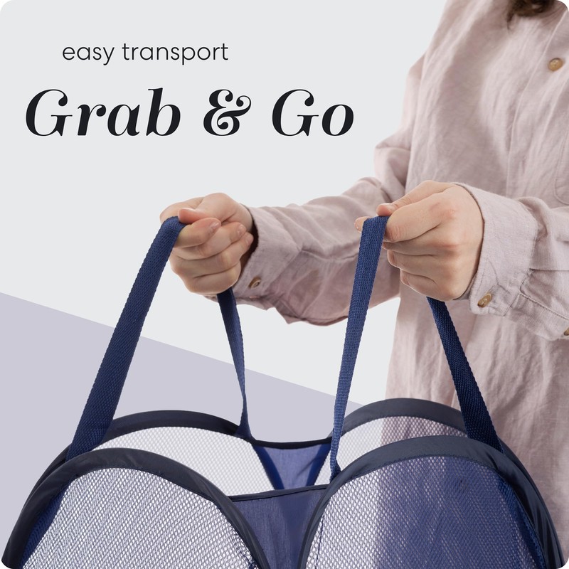 Handy Laundry Collapsible Mesh Foldable Hamper 14" x 14' x