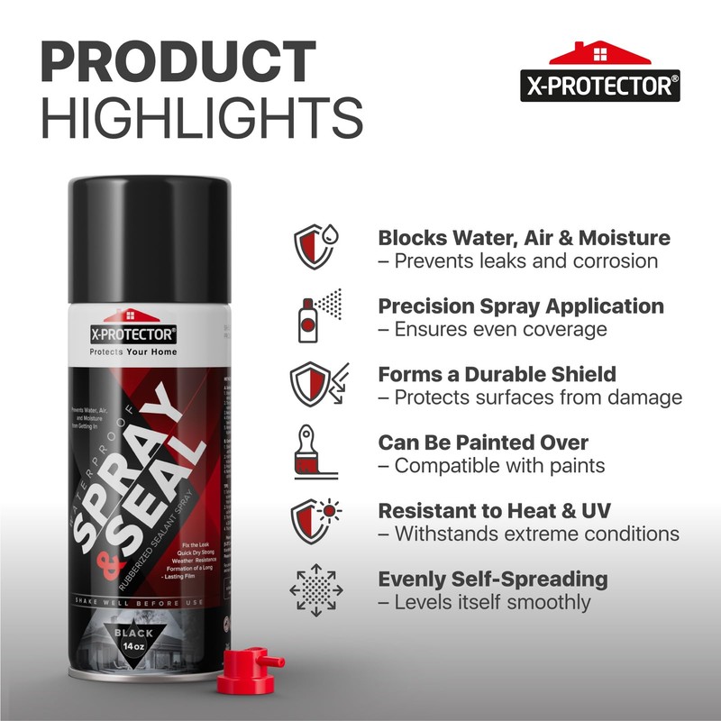 X-Protector Seal Spray - Rubber Waterproof Spray with Less-Drip Formula