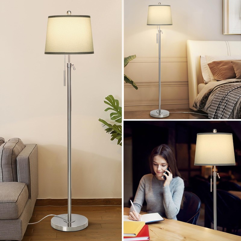 JUNNAI Floor Lamp for Living Room,Adjustable Height Standing Lamp,Dimmable Modern