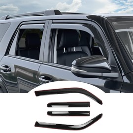 Qyebbk Window Visors Rain Guards for 2010-2024 Toyota 4Runner, Durable Side Window Vent Deflectors Wind Shades for 4 Runner Accessories Black 4 Pcs(Upgrade in-Channel)
