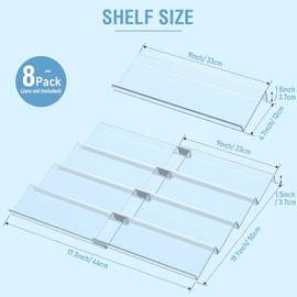 Spice Drawer Organizer 8 Tier, Acrylic Seasoning Organizer Rack, Clear Spice Rack Tray, Kitchen Seasoning Jars Drawers Insert (Jars Not Included/Expandable From 9" to 18")