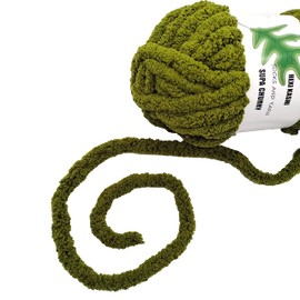DDL&HEXI 2 Park Super Chenille Chunky Yarn,Blanket Making Kit,Jumbo Knitting Yarn 2x8oz 226g per Bag (OLIVE GREEN)