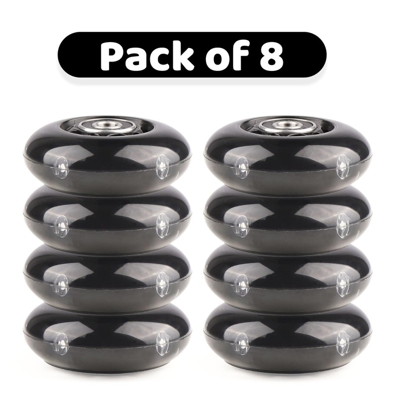 Wheelgoo 8pcs Inline Skate Wheels Led Light-Up Wheels 64/70/72/76/80mm w/Bushings