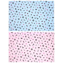 miwaki Placemats, Fabric, Kids, Girls, Nursery School, Kindergarten, Set of 2, Simple, Name Tag, Motif, Eiffel Tower, Paris, Pink, Blue, S
