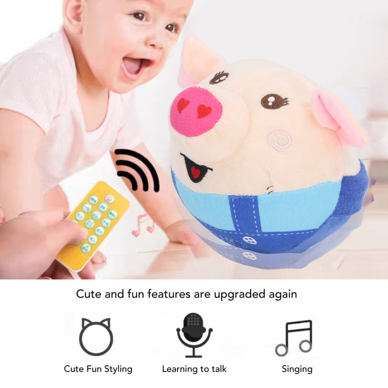 Jumping Plush Toy Remote Control Ball Baby Talking Learning Toy