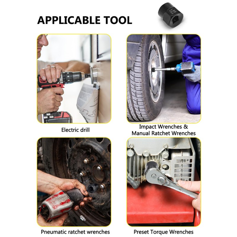 3/8" Locking Wheel Nut Removal Tool, Lytool 14 Pieces Impact