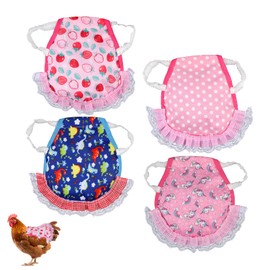 Gosknor 4pcs Chicken Saddles for Hens, Premium Polyester Hen Jacket Chick Apron for Hens for Protecting Back Feathers Practical Clothes Supplies for Small To Medium Sized Poultry