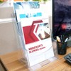 Acrylic Brochure Holder with Business Card Holders, 8.5 x 11