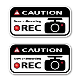 Mavre at Home Dash Cam Sticker Dash Cam Sticker Car Security Sticker Dash Cam Sticker Made in Japan (2 Piece Set/Black and White)