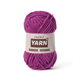 Plush Chenille Chunky Crochet Yarn - Baby Yarn for Crocheting Soft - Velvet Yarn Knitting for Blankets Crafts - Fluffy Amigurumi Yarn 50g / 65.6yd (Dark Purple)