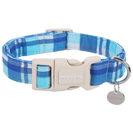 DOGWONG Cotton Dog Collar, Heavy-Duty Dog Collar Durable Soft Boy Dog Collar Cute Wedding Puppy Necklace for Small Medium Large Dog