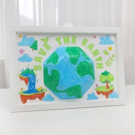 (Hottracks) Making a 3D Earth Picture Frame (5 People) Environmental Protection Education DIY Kit / (핫트랙스)입체 지구 액자 만들기 (5인) 환경보호 교육 DIY KIT
