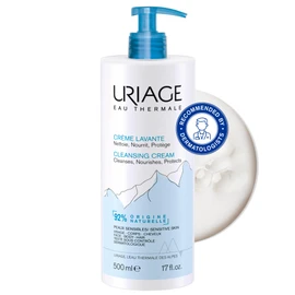 Uriage Uriage Cleansing Cream 500ml - Moisturizing Body Cleanser with Shea Butter - 2-in-1 Cleansing & Nourishing - Face, Body & Hair - 92% Natural Origin, Paraben & Soap-Free - Physiological pH