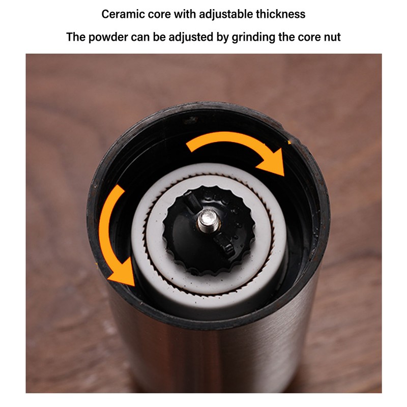 Manual Coffee Grinder Ceramic Core Adjustable Coarseness Stainless Steel Hand