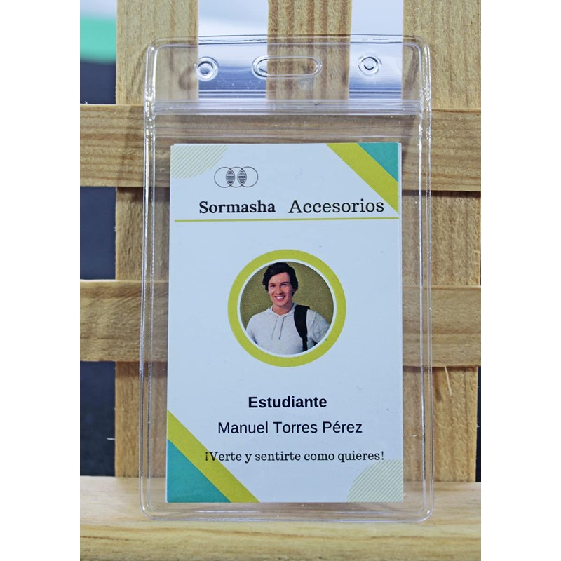 Sormasha Porta Gafete o Credencial, PVC Alta Transparencia Calibre S10