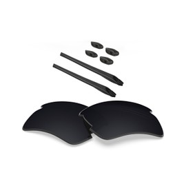 BLAZERBUCK Polycarbonate Polarized Replacement Lenses & Sock Kit for Oakley Flak 2.0 XL OO9188 - Black AR Coated
