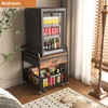 Kificet Mini Fridge Stand with Storage, Small Refrigerator Stand with