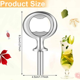 Metal Bottle Opener Kit Blank Bottle Opener Stainless Steel Bottle Opener Inserts Hardware for Valentine's Day Wedding Wine Party DIY Project Craft Wood Turning (Silver,7 Pieces)