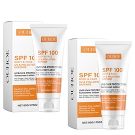 2 PCS Sonnencreme Gesicht Sonnencreme Lsf 100 Sunscreen Sonnenschutz Gesicht Beruhigender Sonnenschutz Nicht Fettend und Wasserfest Sonnenschutz Gesicht für Jeden Hauttyp (50g)