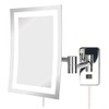 JERDON Rectangular Wall Mount Makeup Mirror - Lighted Makeup Mirror