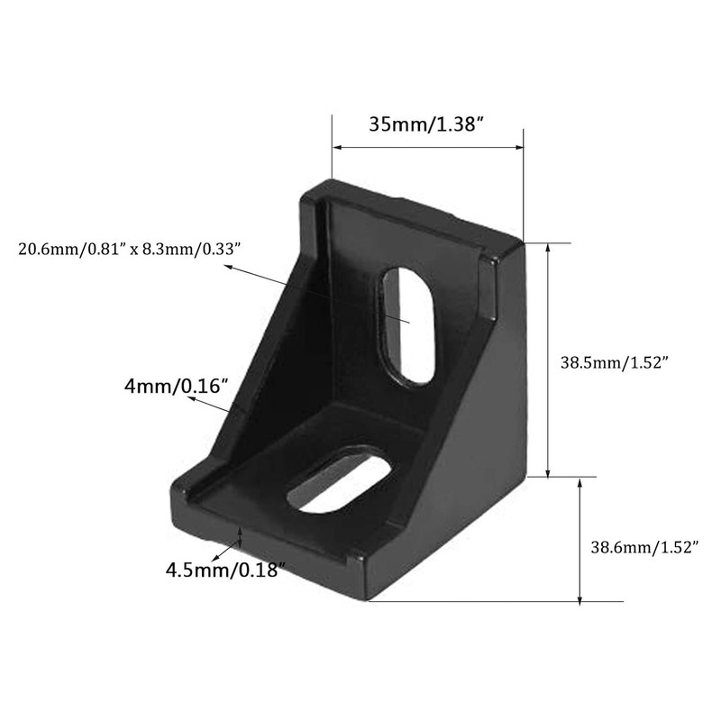 TA-VIGOR 10Pcs 4040 Aluminum Extrusion Inside Corner Bracket Gusset, 90