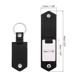 QUARKZMAN Maßgeschneidertes Leder-Foto-Schlüsselanhänger, Personalisierter beidseitiger individueller Bild-Text-Namen-Schlüsselanhänger Gedenkgeschenke, Schwarz