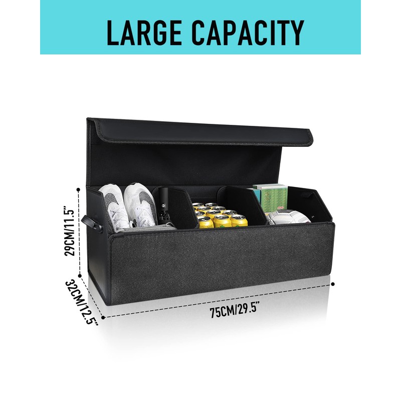 Fyzeoty Car Organizers for Trunk for Suv Sedan, Leather Storage