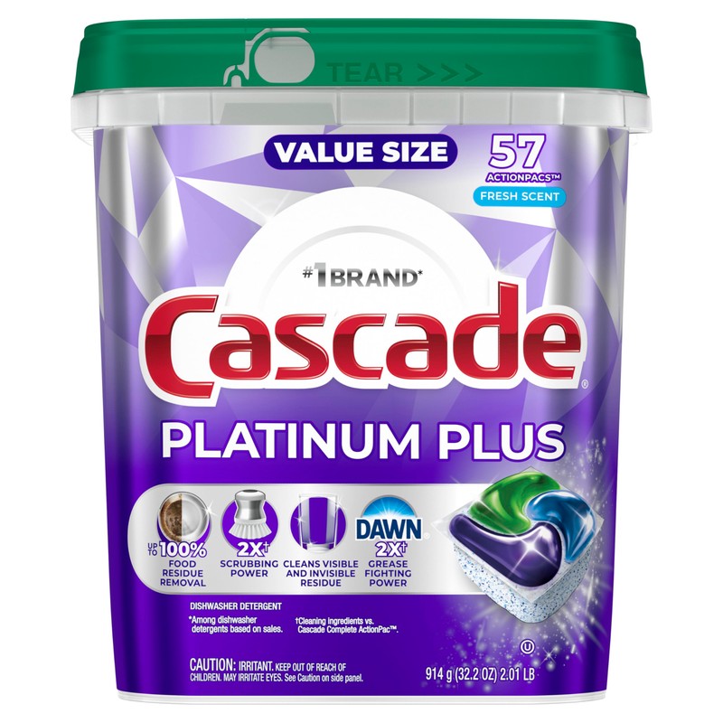 Cascade Platinum Plus Dishwasher Pods, Dishwasher Detergent, Dish Detergent Soap,