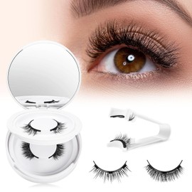 Magnetic Eyelashes，Eyelashes，Magnetic lashes- Natural Look - Reusable False Lashes with Applicator | No Glue or Eyeliner Needed | Soft & Comfortable Wear | Perfect for Glasses Users | Black