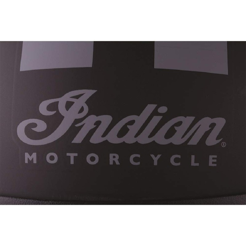 Indian Motorcycle Half Helmet with Gray Stripe, Black