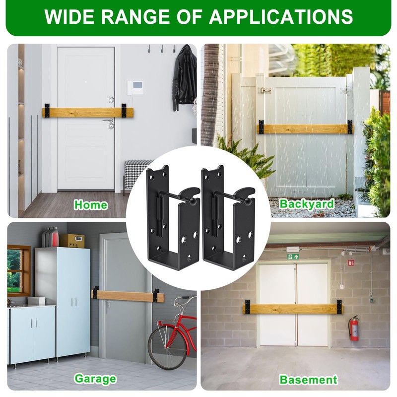 2x4 Door Barricade Brackets, Heavy Duty Door Security Bar Brackets