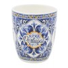 Gift Souvenirs Portuguese Ceramic Espresso Cup with Spoon – Blue