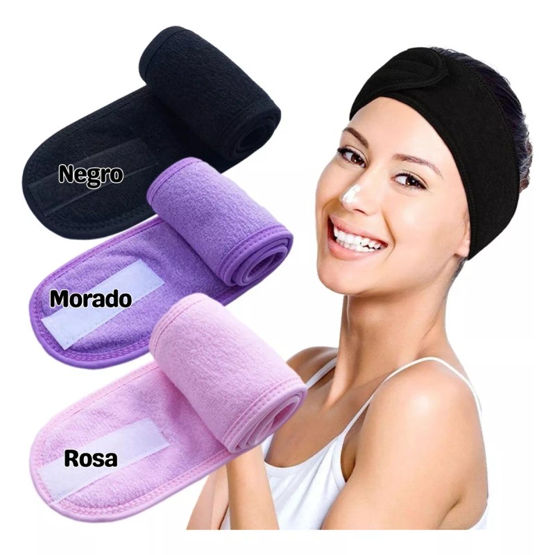 Veraly 15 Diademas Con Velkro Suave Lavable Para Spa Maquillaje