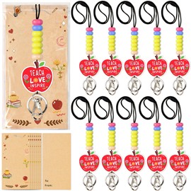 20 Sets Teacher Appreciation Gifts Bulk – Pencil Beaded Lanyards with Retractable Badge ID Holders, Cards Bags for Back to School, Women