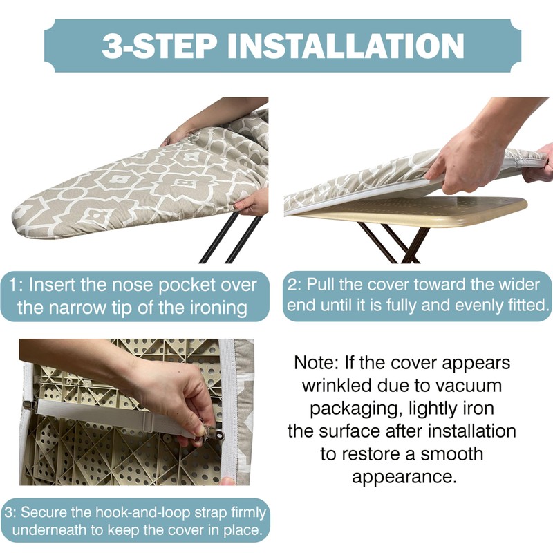 UniSimp Ironing Board Cover and Pad 18x54- Extra Thick Natural