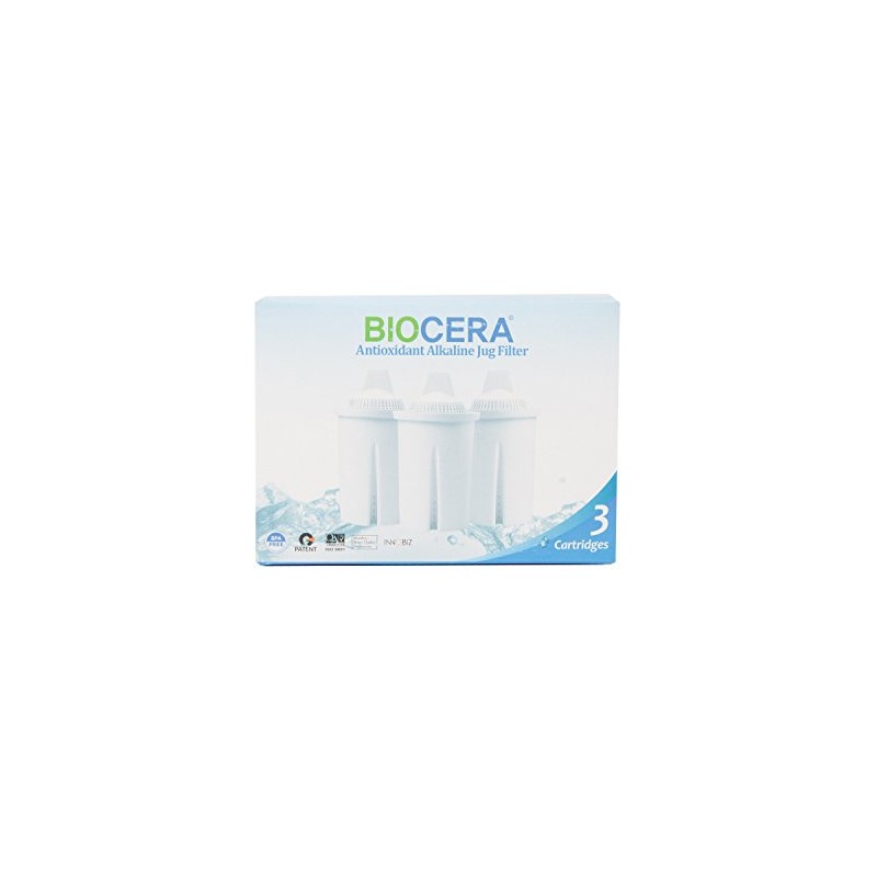 Biocera Alkaline Water Filter Jug Replacement Cartridges - Pack of