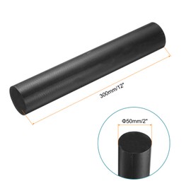sourcing map Black Round ABS Plastic Rods 2-inch Diameter and 12-inch Length Rigid Insulation Opaque Plastic Rods for DIY Craft Model Making, 1 Pack
