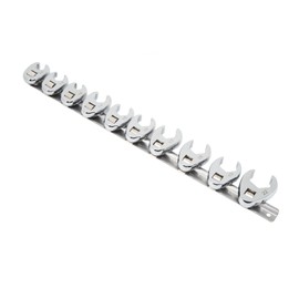 10pcs Crows Foot Wrench Set 10mm to 22mm Sizes Metric Nut Wrench for 3/8in Drive Ratchet
