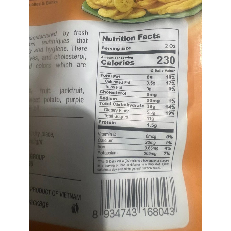 Wow Banh Mi Mixed Fruit Chips Trai Cay Say- Jackfruit,