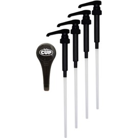 By The Cup Universal Black Coffee Syrup Pump (Pack of 4) - Fits Upouria, Torani Syrups, Davinci, Monin (1L Plastic Only), and Jordan's Skinny Syrups